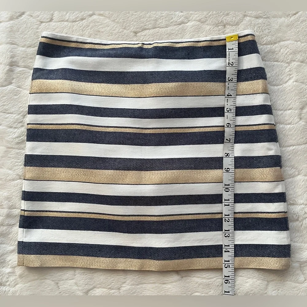 J. Crew Metallic Stripe Mini Skirt size 00